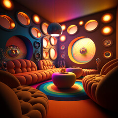 Disco and Colorful Living Room