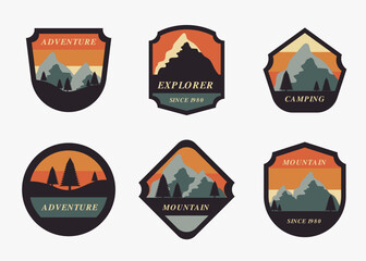 Set of badge or logo design element collection