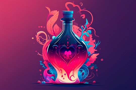 bottled love potion magic sorcery love potion stylization Generative AI