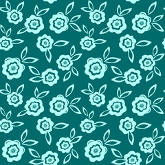 Cute flower pattern, seamless vector background, summer prints for clothes, textile.