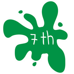 Ordinal number 7 th in the blot. Vector illustration
