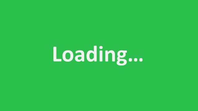 loading text on green screen background motion graphic effect.