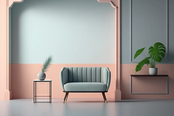 Interior with chair. Generative AI