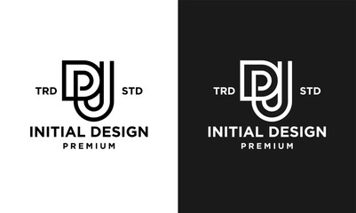 DJ Initial design letter template logo