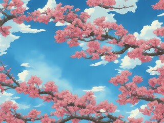 Fototapeta na wymiar cherry blossom sakura created with generative ai technology