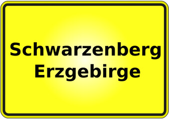 Stadteingangsschild Deutschland Stadt Schwarzenberg - Erzgebirge
