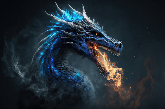 illustration of the blue dragon