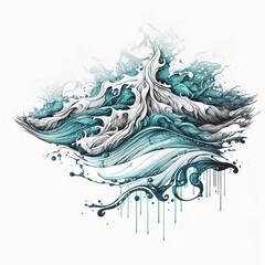 illustration of the blue ocean wave