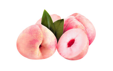 Fresh Peach Fruit isolated on transpaeent png
