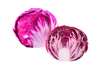 Fresh Radicchio red isolated on transparent png