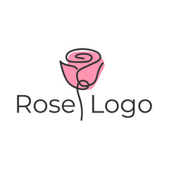 Elegant and creative rose flower logo for various purposes of your business logo, can be used as symbols, icons, or others. rose logo inspiration
