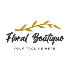 Floral Boutique logo Design vector illustration