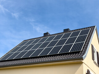 Solar panels on a gable roof