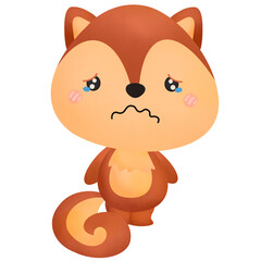 Obraz premium a watercolor of a cute sad squirrel 