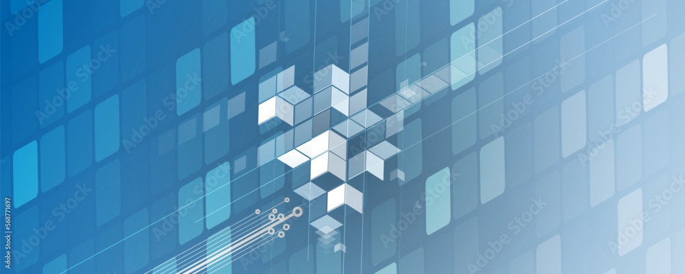 Aufkleber technology data background, idea of global business solution
