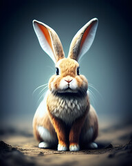 AI Digital Illustration Magical Rabbit Studio Portrait