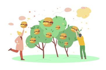 Plant based protein concept. Editable vector illustration