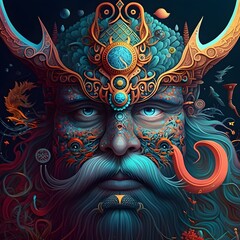 Obraz premium Viking leader with royal detail and armor