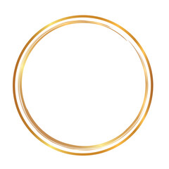 gold line round frame png