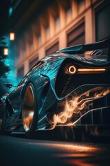 car in the night made with generative ai
