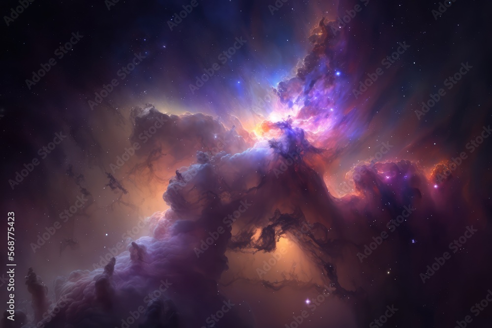 Sticker space nebula made with generative ai