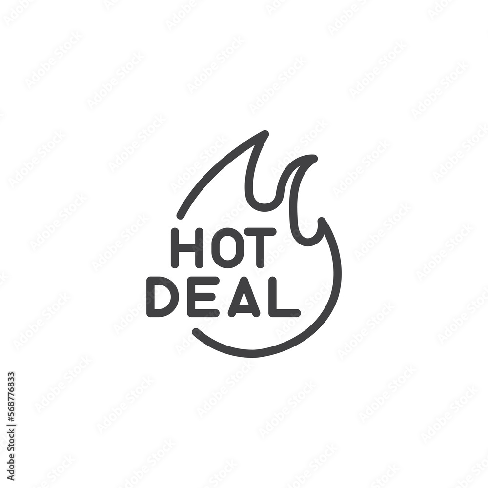 Poster hot deal promotion line icon