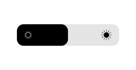 Brightness control icon. Brightness mockup. Screen brightness and contrast level settings icon. Night or day mode. Vector illustration.