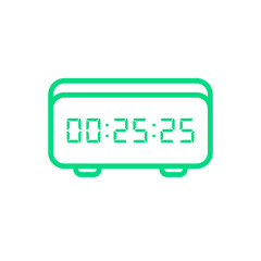 Digital, clock, led icon vector image. Can also be used for home electronics and appliances. Suitable for mobile apps, web apps and print media.