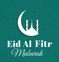 Eid al-fitr horizontal banner vector flat design
