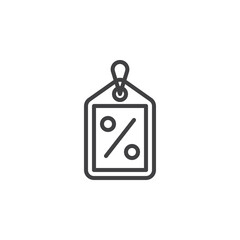 Percentage price tag line icon