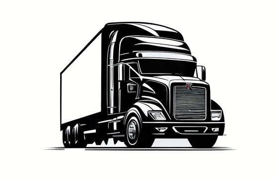 A truck lorry silhouette logo concept vector style  made with generative AI