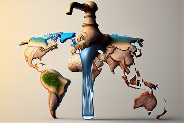 concept of water conservation in Europe and Africa. Generative AI