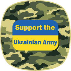 Camouflage texture Support the Ukrainian Army icon. Vector