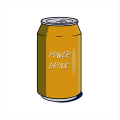 illustration of a bottle Power Drink element alcohol, aluminium, aluminum, background, bar, beer, beverage, blank, boost, booze, bottle, can, cap, closeup, cola, cold, container, design, drink, fast, 