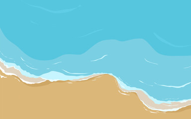 blue beach illustration for summer holiday design