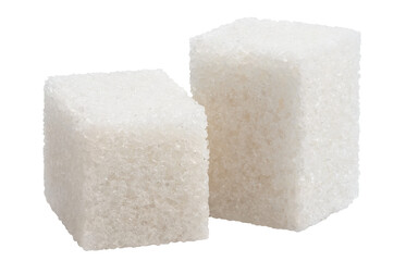 White sugar cubes cut out