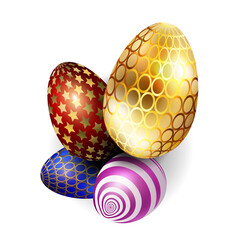 Easter garland with abstract patterned eggs.
