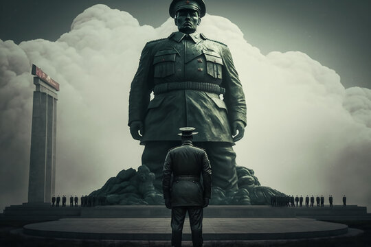 Concept of dictatorship, autocratic form of government without democracy. Generative AI.