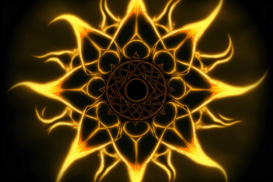 Solar plexus or Manipura chakra concept. Generative AI.