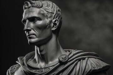 Julius Caesar, politician and soldier of the Roman Empire. Generative AI. - obrazy, fototapety, plakaty