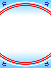 USA abstract flag symbols round frame border background with empty space for your text.