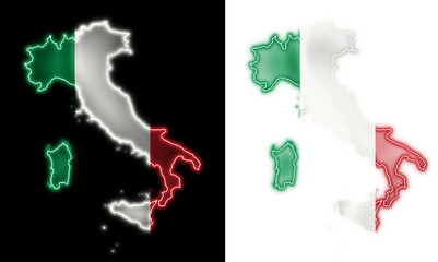 italy map flag background glow transparent background