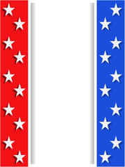 United States abstract flag symbolic patriotic frame border with stars with empty space for your text.	
