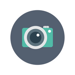 Camera icon, Flat vector illustration for web and mobile interface, EPS 10