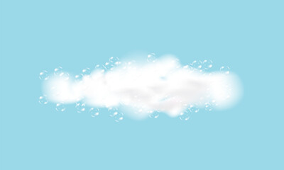 Shampoo bubbles texture.Bath foam background. Sparkling shampoo and bath lather vector illustration.