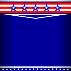 American flag symbols patriotic border frame on a blue background with copy space for your text.	
