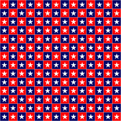 Abstract American pattern background with USA flag symbols.