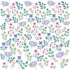 Fondo floral en tonos lilas y rosas.