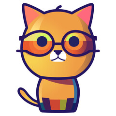 Cat vector illustration Flat Cartoon Style. logo cute Cat icon. Animal Nature Icon Isolated.