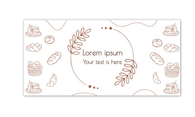 Bakery background. Top view of bakery products